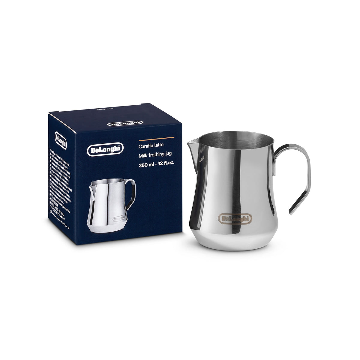 De'Longhi 350ml Milk Frothing Jug - Stainless Steel - with retail box