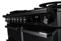 Rangemaster Estel Deluxe 100 Dual Fuel range cooker in Gloss Black with Chrome trim