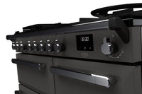 Rangemaster Estel Deluxe 100 Dual Fuel range cooker in Slate with Chrome trim