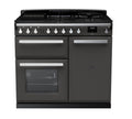Rangemaster Estel Deluxe 100 Dual Fuel range cooker in Slate with Chrome trim