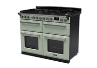 Rangemaster Estel Deluxe 110 Dual Fuel range cooker in Mint with Chrome trim