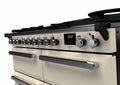 Rangemaster Estel Deluxe 110 Dual Fuel range cooker in Pale Cream with Chrome trim