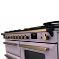 Rangemaster Estel Deluxe 110 Dual Fuel range cooker in Heather with Antique Brass trim
