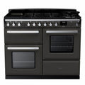 Rangemaster Estel Deluxe 110 Dual Fuel range cooker in Slate with Chrome trim