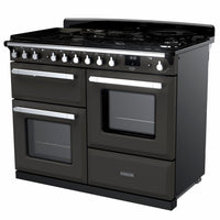 Rangemaster Estel Deluxe 110 Dual Fuel range cooker in Slate with Chrome trim