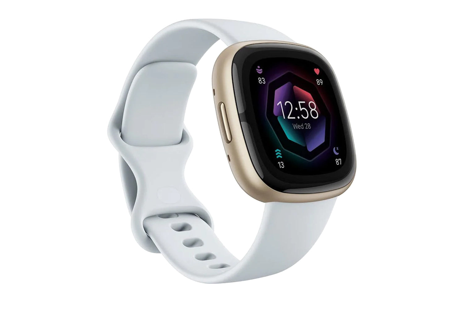 Fitbit Sense 2 - Advanced Health Smartwatch with cEDA Stress Sensor & GPS - Blue Mist/Soft Gold | 79-FB521GLBM