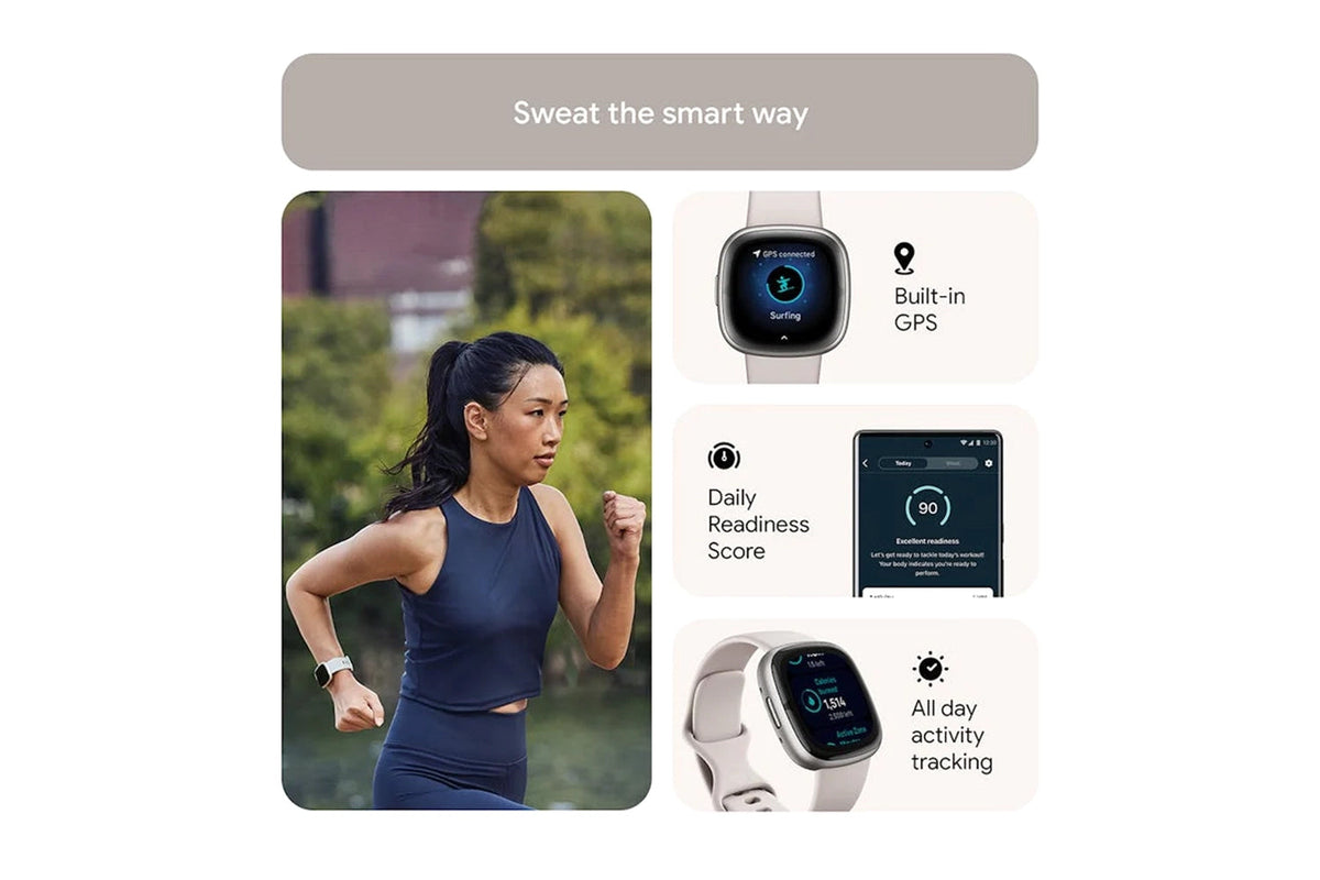 Fitbit Sense 2 Smartwatch - Lunar White/Platinum | 79-FB521SRWT