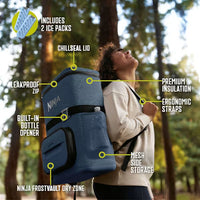 Ninja FrostVault Go 17L 24-Can Backpack Soft Cooler Lakeshore Blue product image