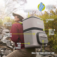 Ninja FrostVault Go 23L 36-Can Backpack Soft Cooler Birch Beige product image