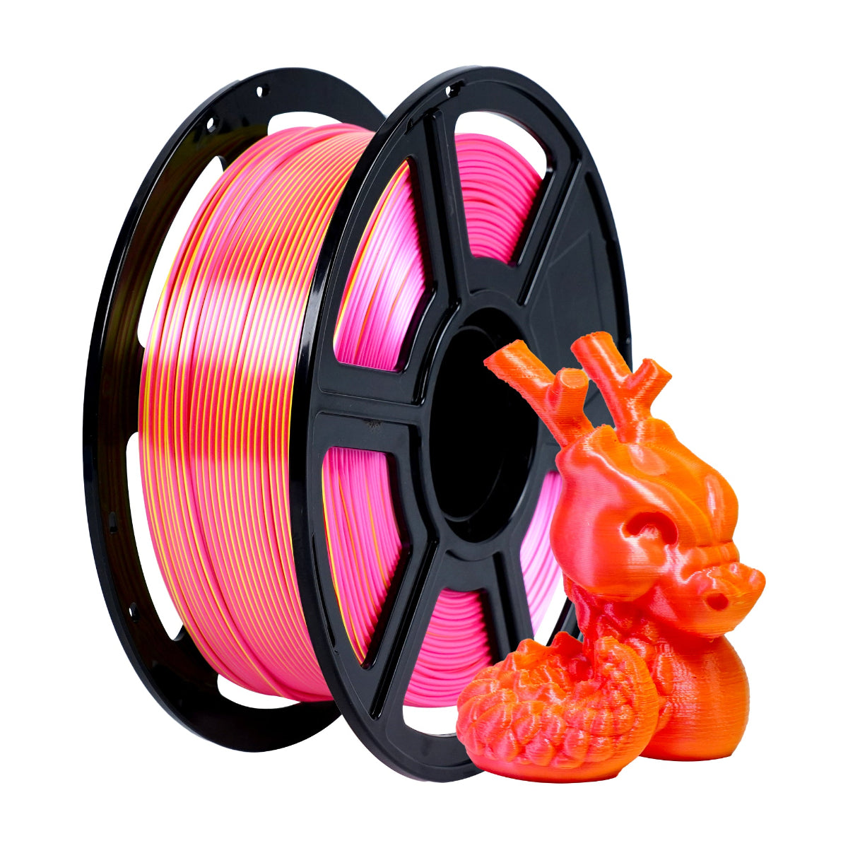 Flashforge PLA Silk Dual Color 3D Printing Filament 1.75mm 1kg - Pink & Yellow - 1kg spool
