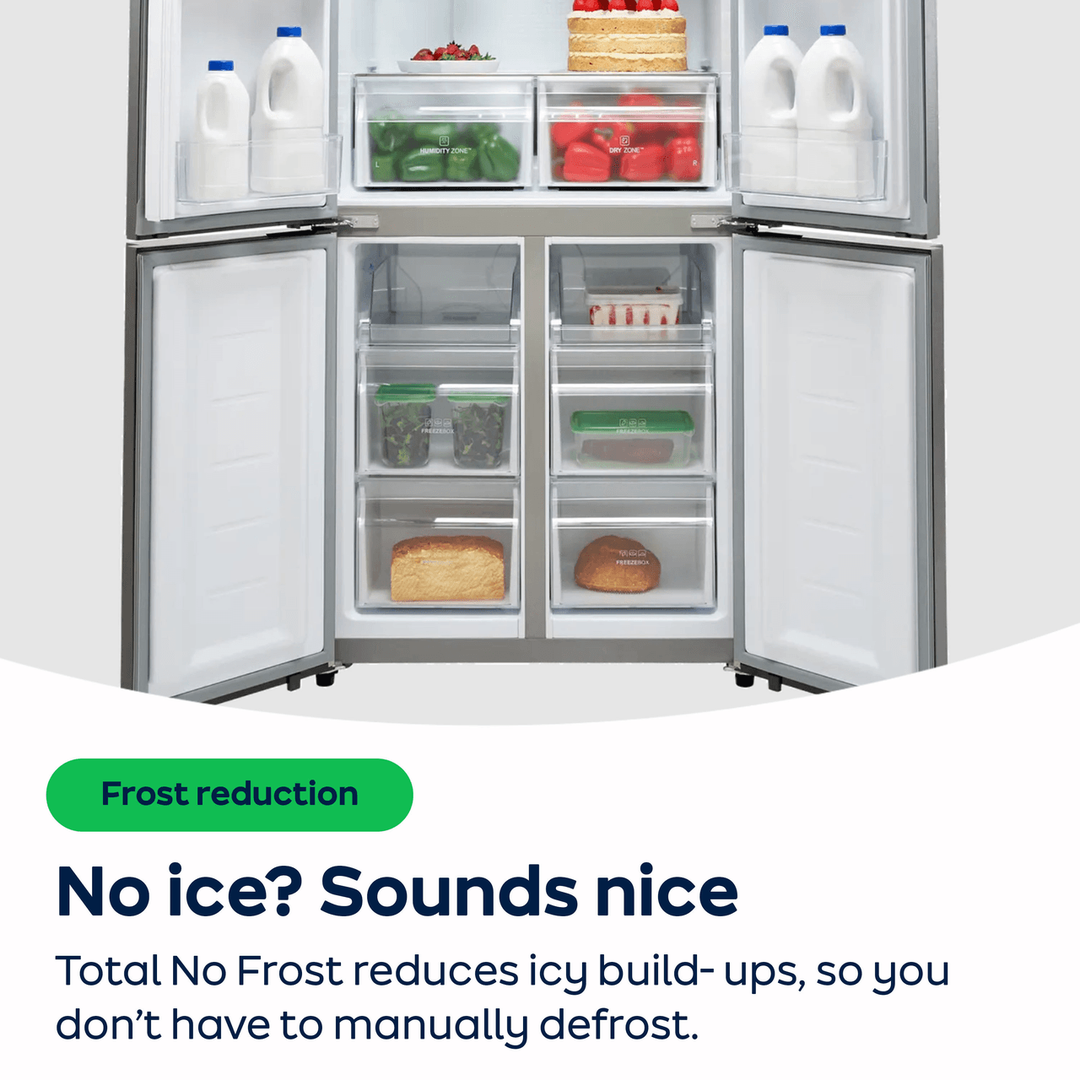 Haier Cube 83 Series American Fridge Freezer – Silver | HCR3818ENMG Haier Fridge Freezer Euronics Ireland