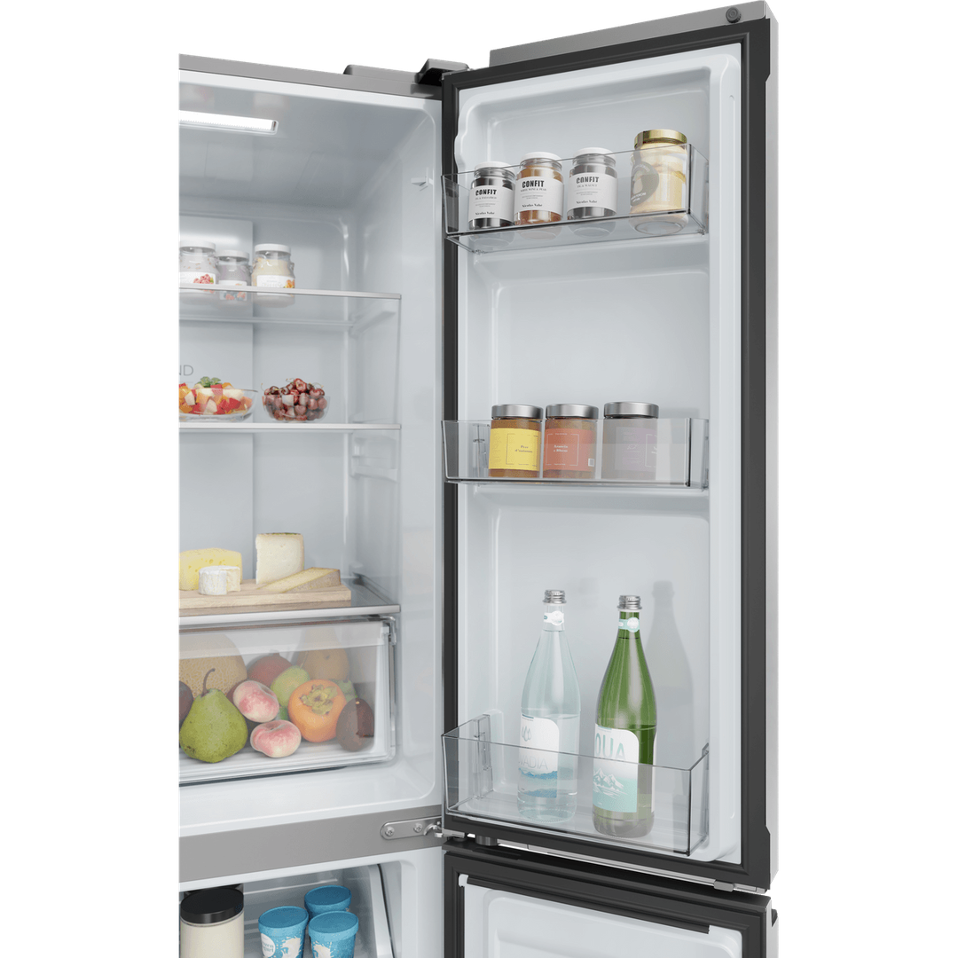Haier Cube 83 Series American Fridge Freezer – Silver | HCR3818ENMG Haier Fridge Freezer Euronics Ireland