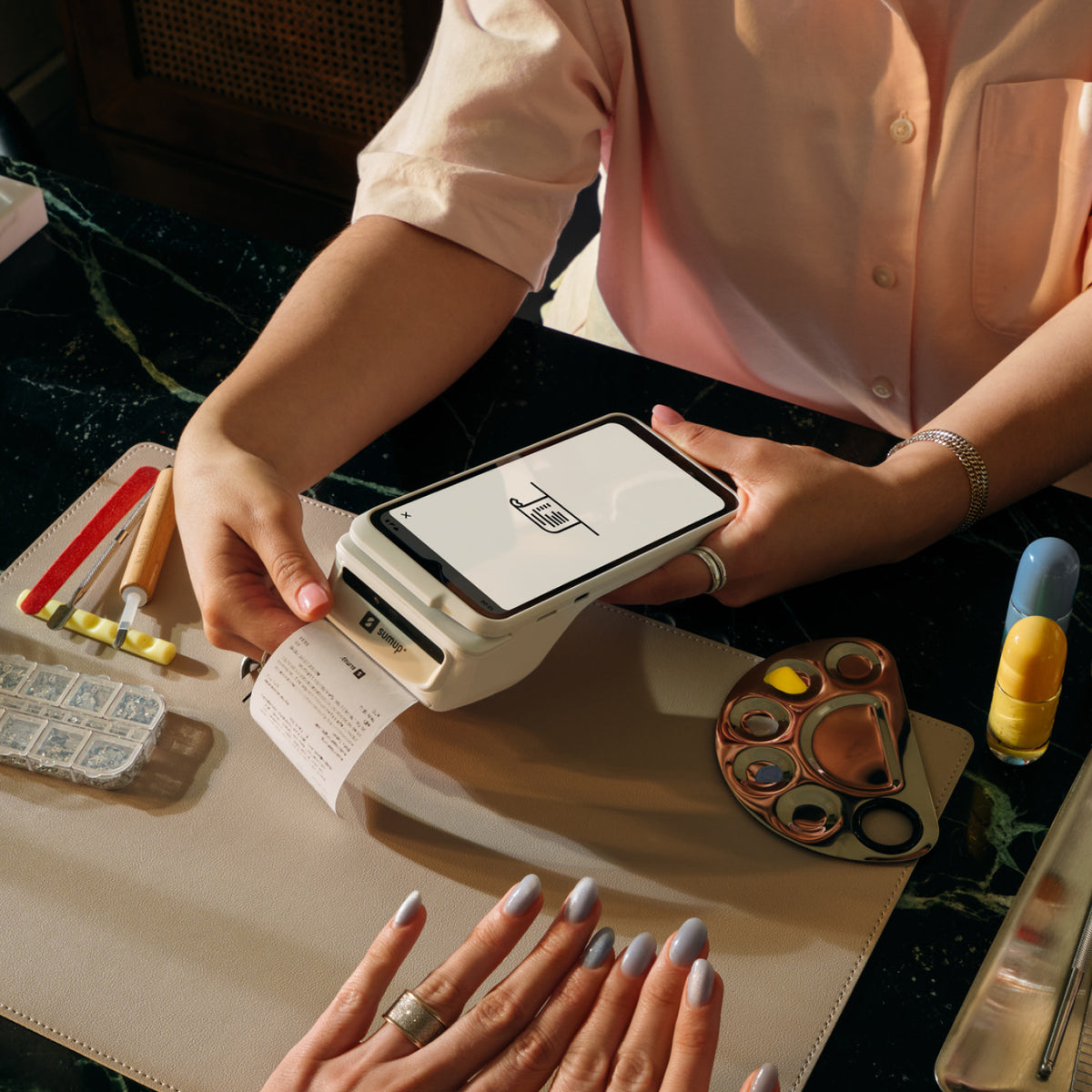 SumUp Terminal Card Machine with Built-In Receipt Printer - printing a receipt