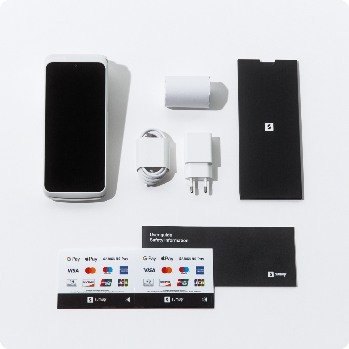 SumUp Terminal Card Machine with Built-In Receipt Printer - with charger and accessories