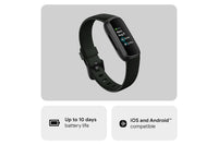 Fitbit Inspire 3 - Health & Fitness Tracker with 10-Day Battery & AMOLED Display - Black/Midnight Zen | 79-FB424BKBK