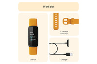 Fitbit Inspire 3 - Health & Fitness Tracker with 10-Day Battery & AMOLED Display - Black/Morning Glow | 79-FB424BKYW