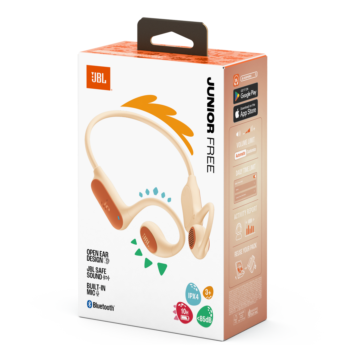 JBL Junior Free Kids Wireless Open-Ear Headphones Peach product image