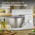Kenwood Kitchen Chef Machine - White - durable 1000W motor on the kitchen counter
