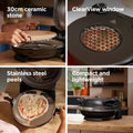 Kenwood My Pizzeria Pizza Oven - Black - 30cm stone, ClearView window and steel peels