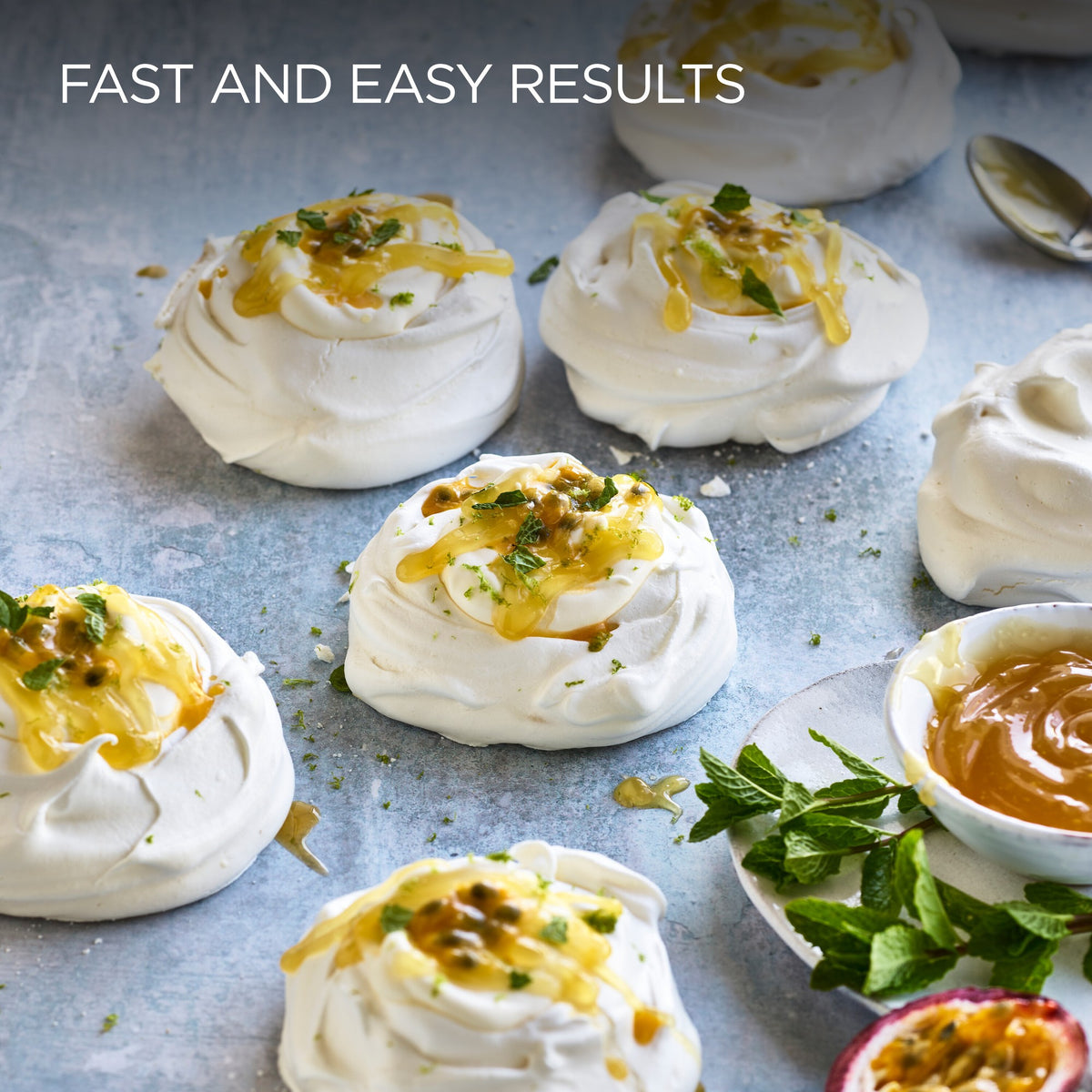 Kenwood 450W Hand Mixer - White - meringue nests with passion fruit