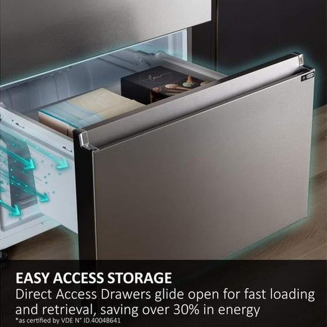 Haier FD 70 Series 5 444L No Frost Freestanding Fridge Freezer in Black | HFR5719EWPB Haier Fridge Freezer Euronics Ireland