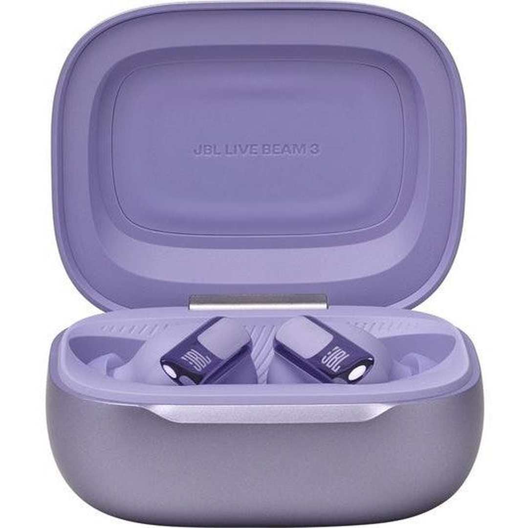 JBL Live Beam 3 10mm Hi-Res Wireless Earbuds - Purple | JBLLIVEBEAM3PUR JBL Earbuds Euronics Ireland