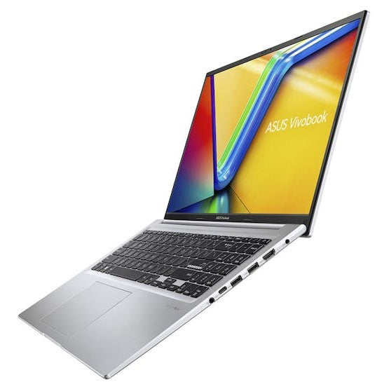 ASUS Vivobook 16" Laptop - Silver - side view showing the ports