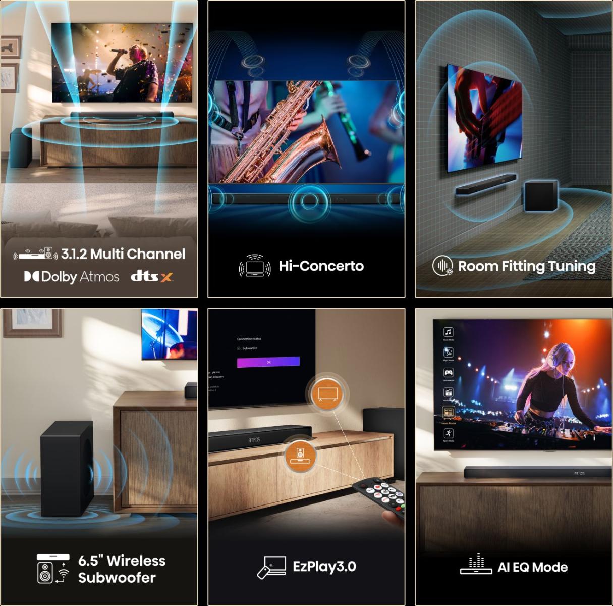 Hisense AX3120Q 3.1.2 Channel Soundbar with Wireless Subwoofer | AX3120Q