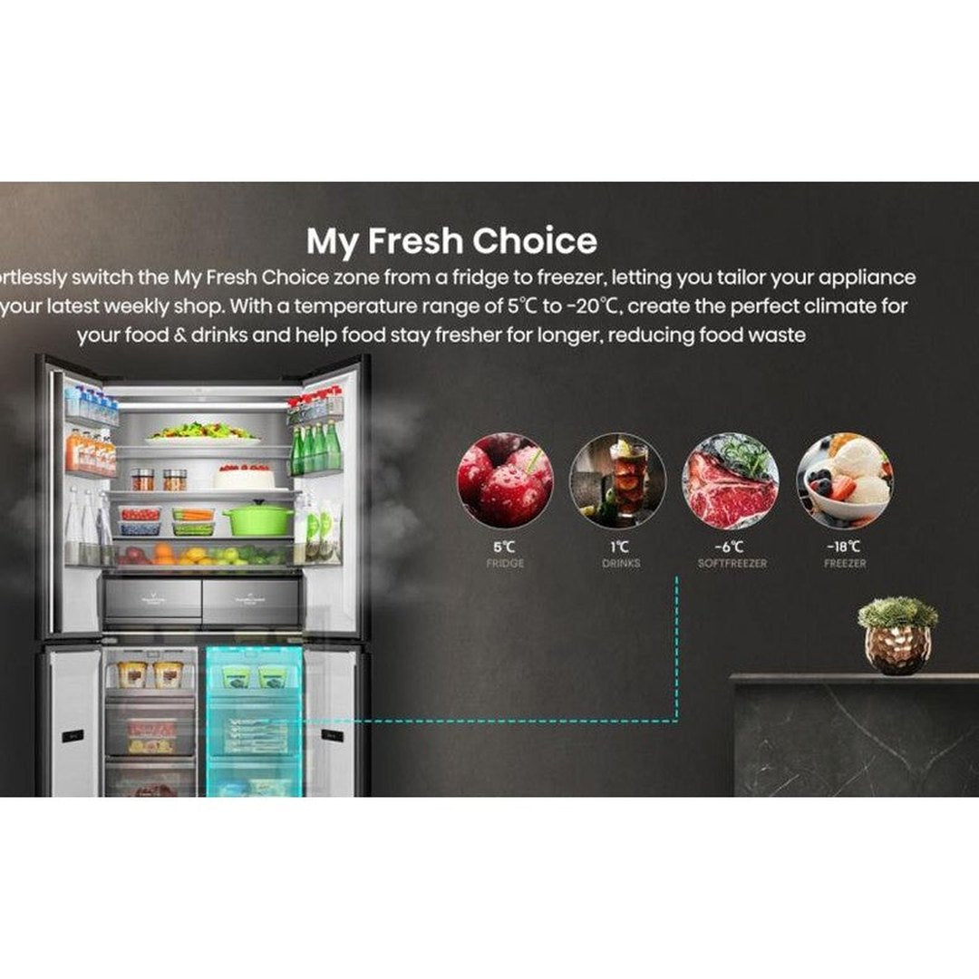 Hisense Kitchen Fit Total No Frost Multi-Door American Fridge Freezer | RQ768N4GBE Hisense Fridge Freezer Euronics Ireland