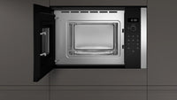NEFF N50 HLAWD23N0B built-in microwave oven in Black with stainless steel door trim