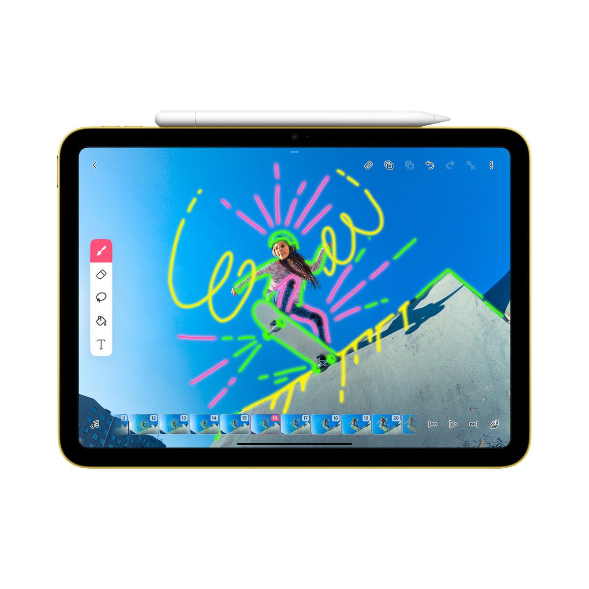 Apple Pencil (USB-C) - attached to an iPad