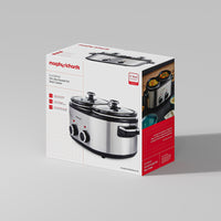 Morphy Richards Slow Cooker DuoServe 3.8L Brushed Stainless Steel product image
