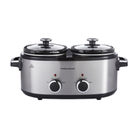 Morphy Richards Slow Cooker DuoServe 3.8L Brushed Stainless Steel product image