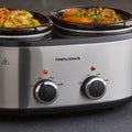 Morphy Richards Slow Cooker DuoServe 3.8L Brushed Stainless Steel product image
