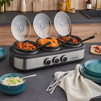 Morphy Richards Slow Cooker TrioServe 3.9L Stainless Steel product image