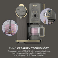 Ninja CREAMi Scoop & Swirl Soft Serve Maker - Mocha - 2-in-1 Creamify technology