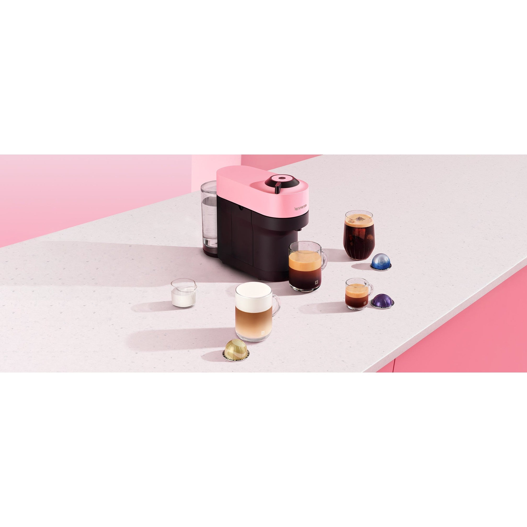 De’Longhi Nespresso Vertuo Pop Capsule Coffee Machine - Pink | ENV90.P