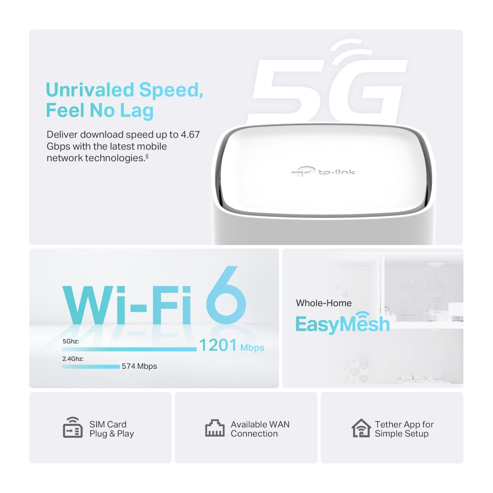 TP‑Link Archer NX200 5G AX1800 Wi‑Fi 6 Router – view 4