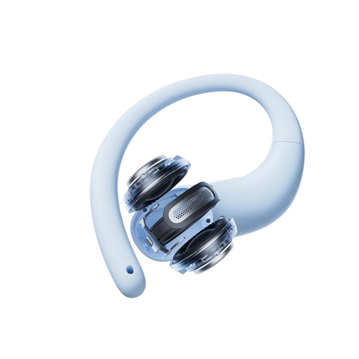 Shokz OpenFit Air 2 Open-Ear Earbuds - Ice Blue - driver and battery internals