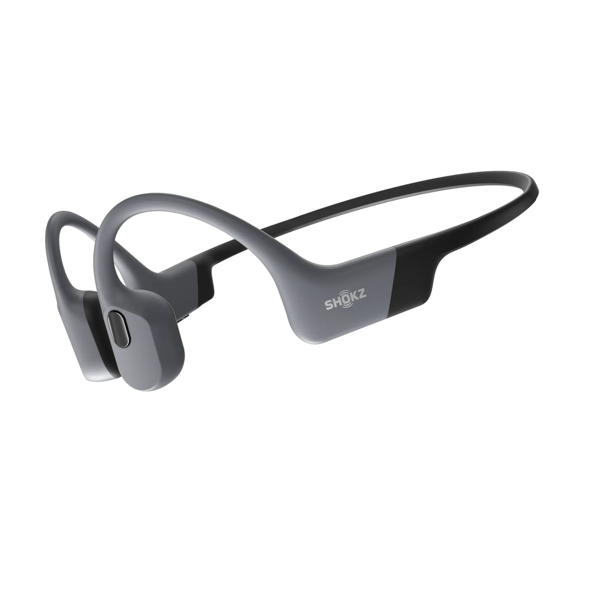 Shokz OpenSwim Pro Bone Conduction Swimming Headphones - Grey - three-quarter view