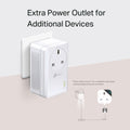 TP-Link TL-PA7017P KIT AV1000 Gigabit Passthrough Powerline Starter Kit — detail view of passthrough socket in use