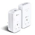 TP-Link TL-WPA8631P KIT AV1300 Gigabit Passthrough Powerline ac Wi-Fi Kit — product view, two units with front passthrough sockets