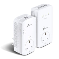TP-Link TL-WPA8631P KIT AV1300 Gigabit Passthrough Powerline ac Wi-Fi Kit — product view, two units with front passthrough sockets