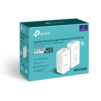 TP-Link TL-WPA8631P KIT AV1300 Gigabit Passthrough Powerline ac Wi-Fi Kit — packaging, two units with passthrough shown