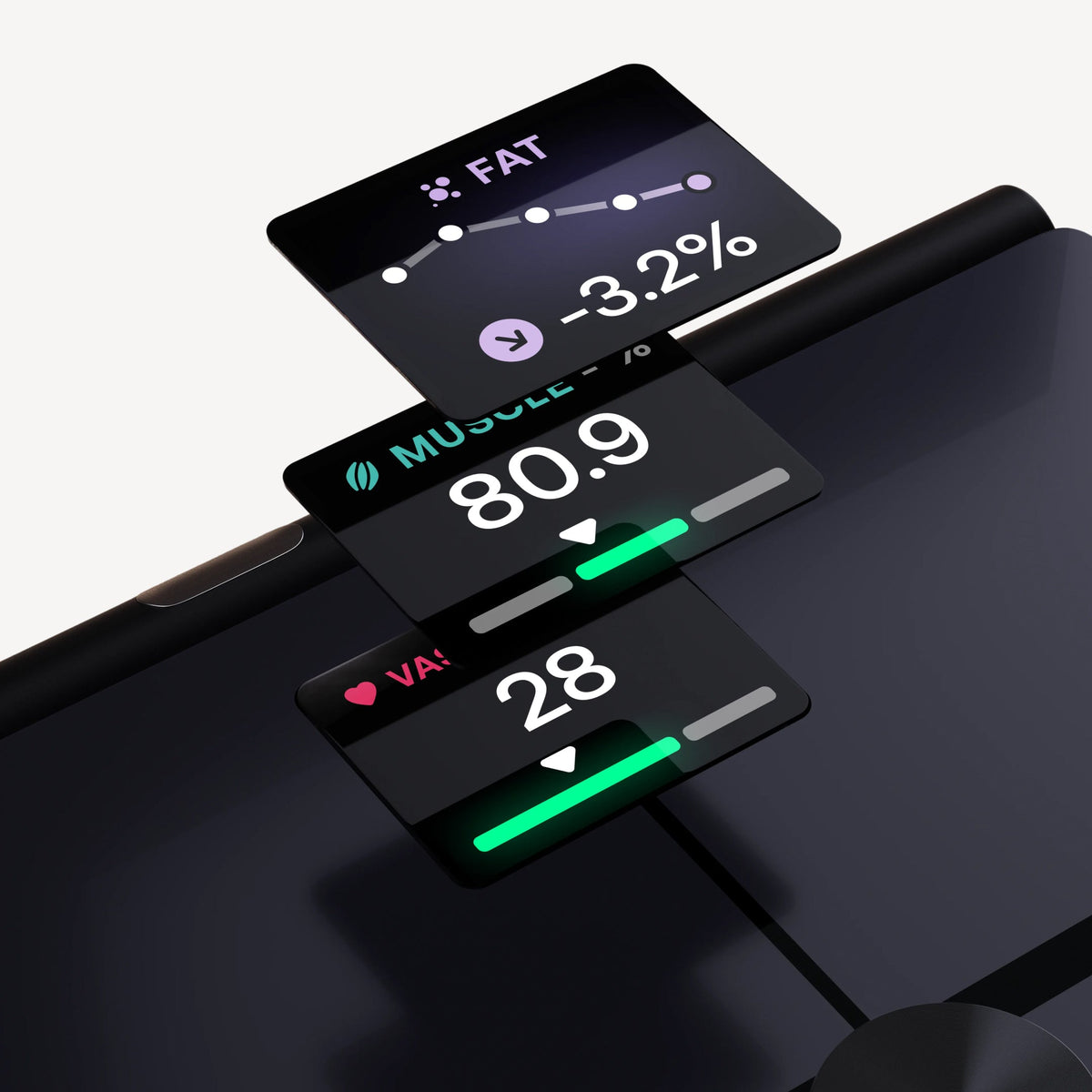 Withings BodyFit Body Composition Smart Scale - Black - metrics on the scale