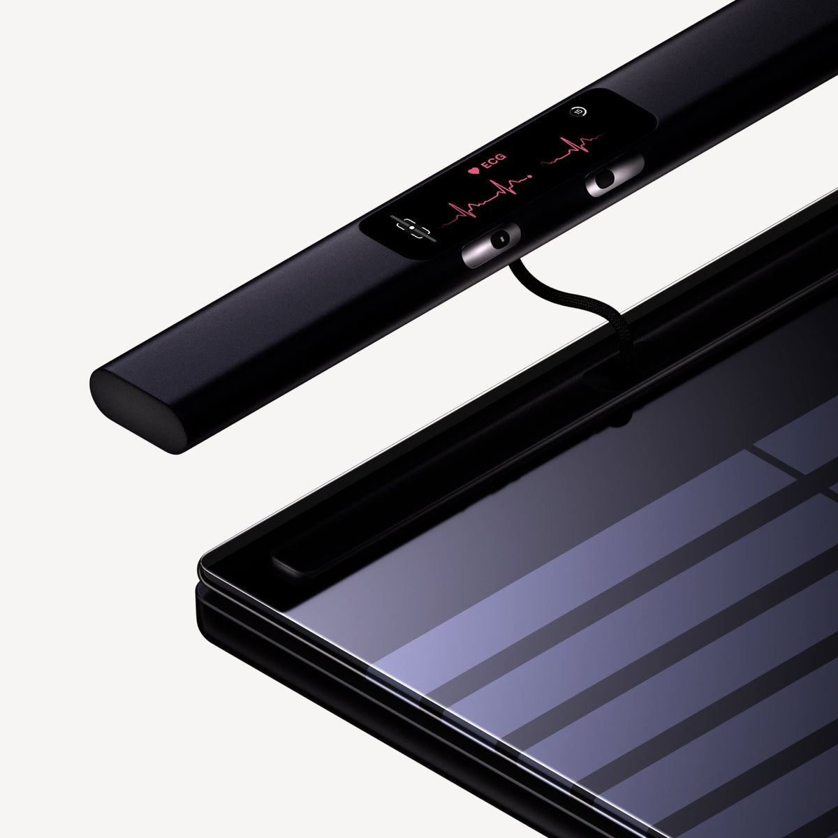 Withings BodyScan 2 Body Composition Smart Scale with ECG - Black - handle display