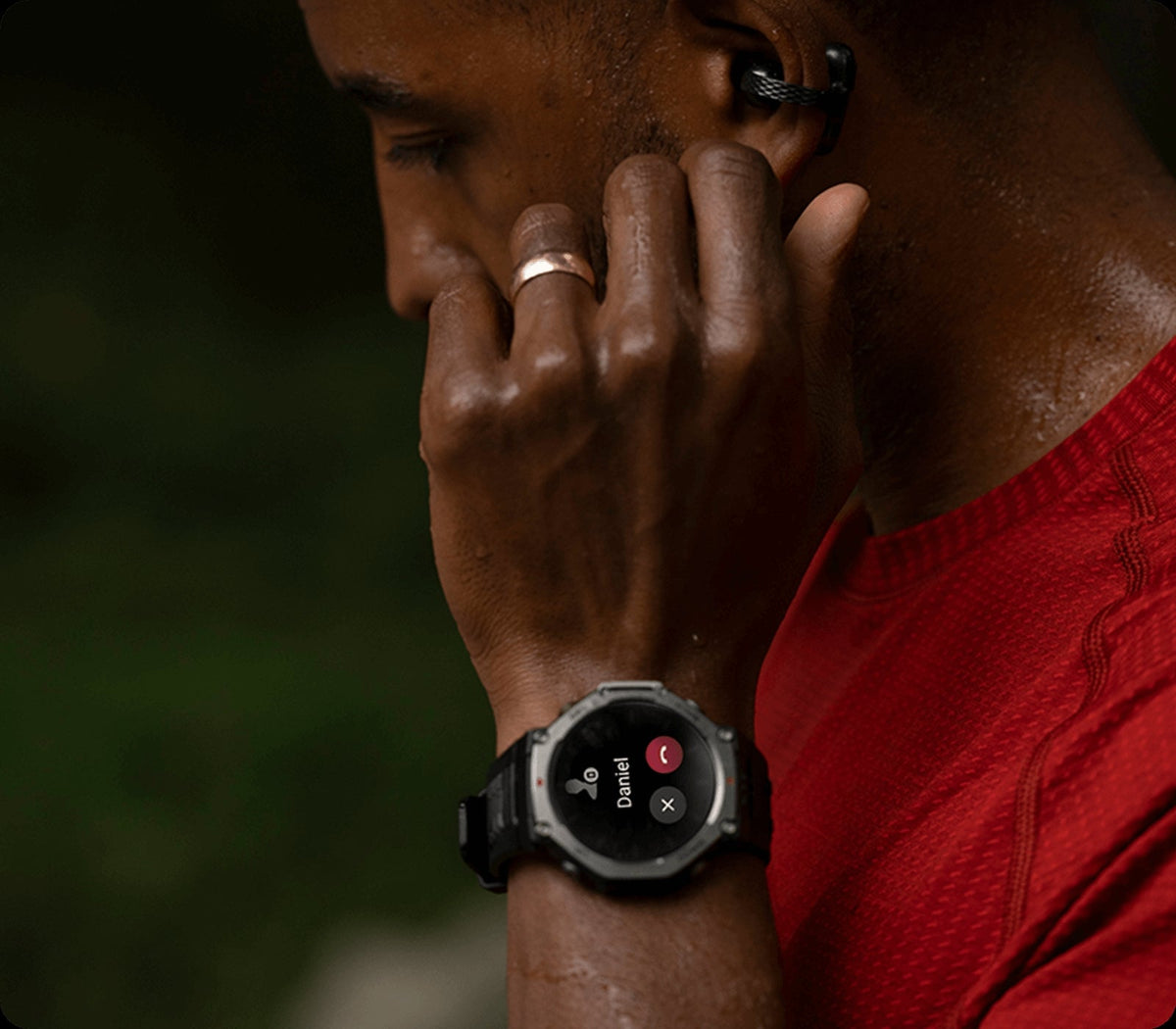 Amazfit UP Open-Ear Clip-On Earbuds - Black - with an Amazfit watch
