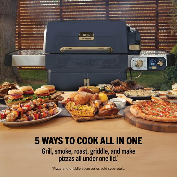 Ninja FlexFlame Outdoor Cooking System 5-in-1 Grill & Smoker | PG301UKBL | PRE-ORDER