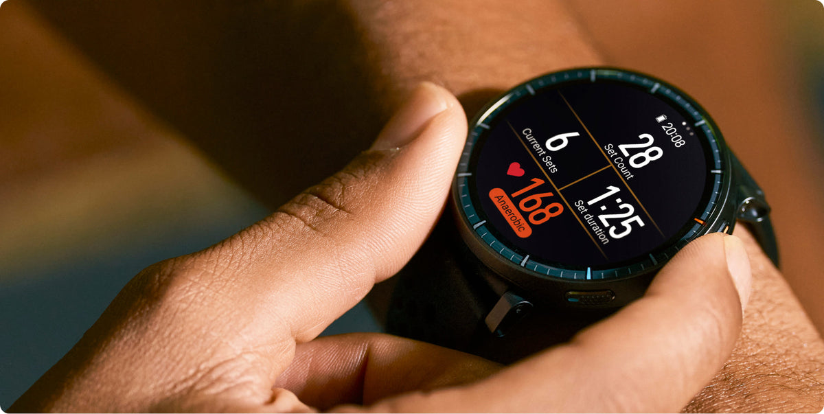 Amazfit Active Max Smartwatch - Black - checking the display