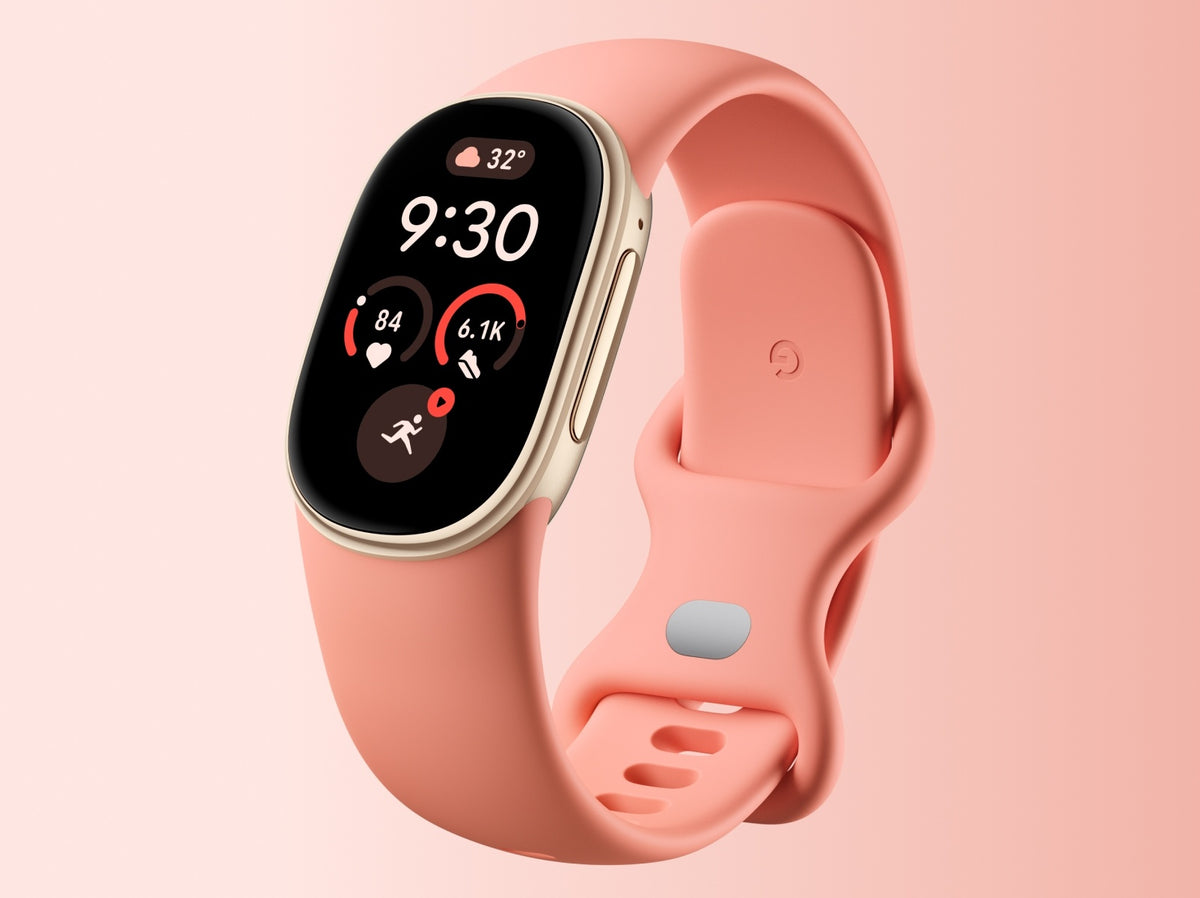 Google Fitbit Edge Smartwatch - Canyon Gold - angled view